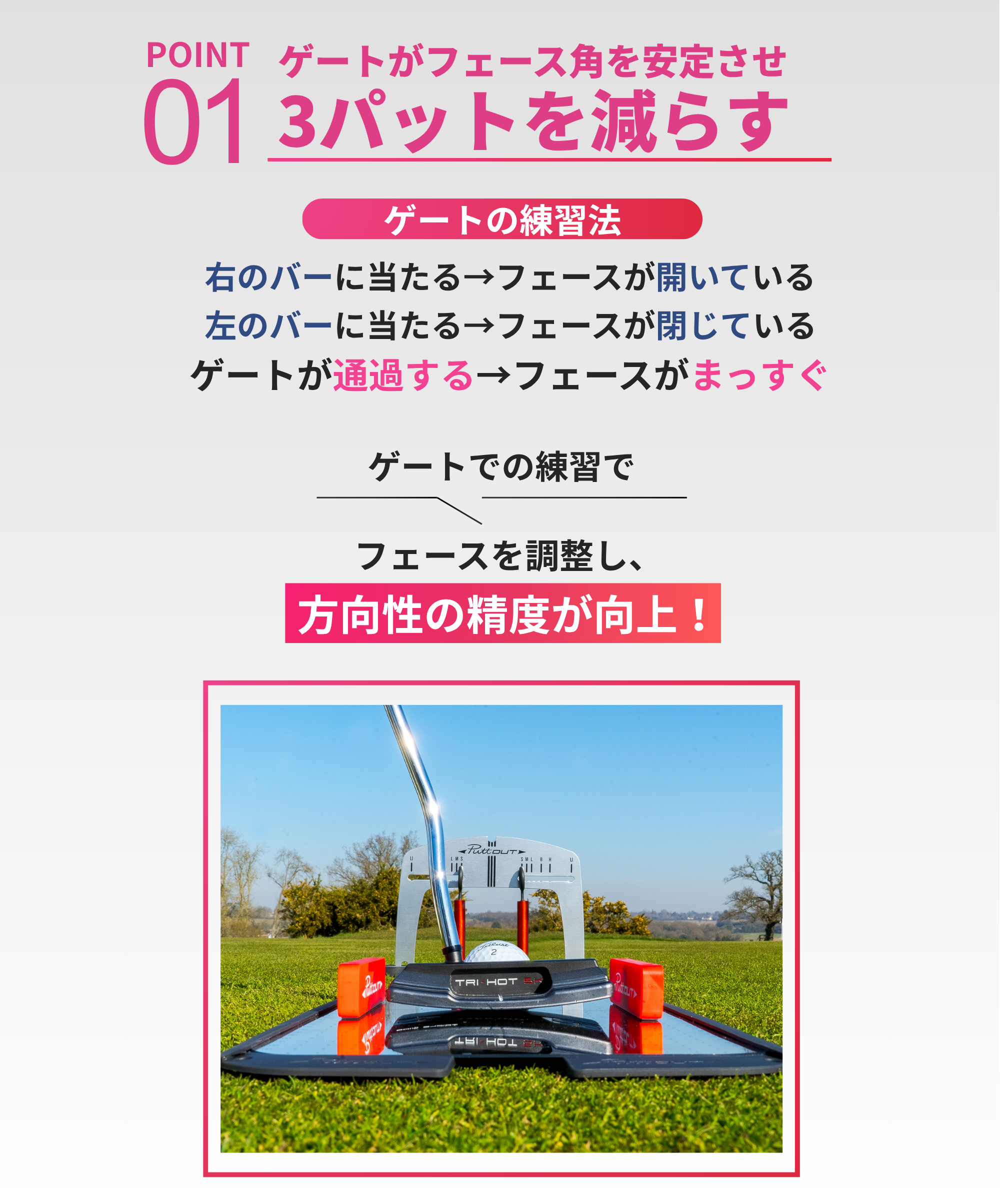 PuttOUT 、おまけのゲートセット ゴルフ練習器具 パッティングマット